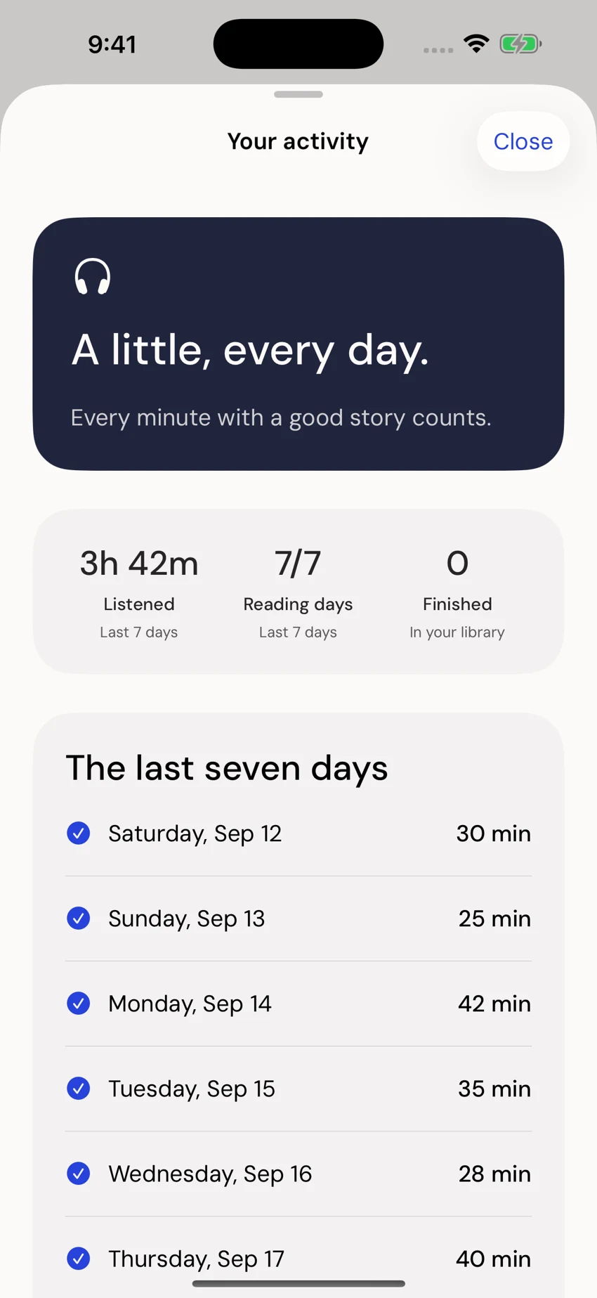 Earlo activity screen