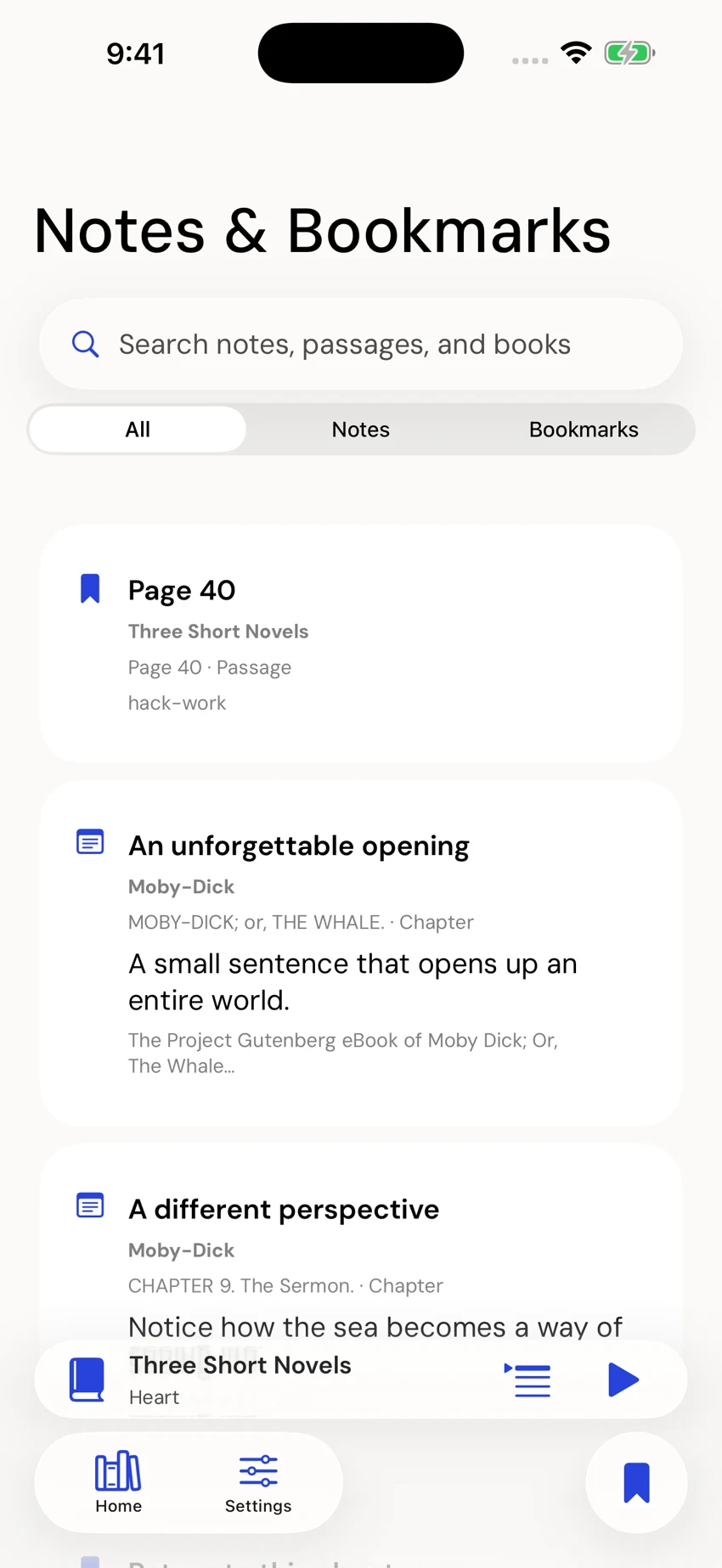 Earlo notes and bookmarks
